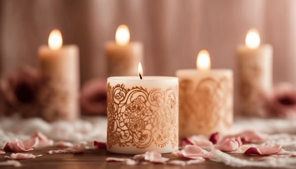 Offrez une bougie mariage henné personnalisée avec votre prénom